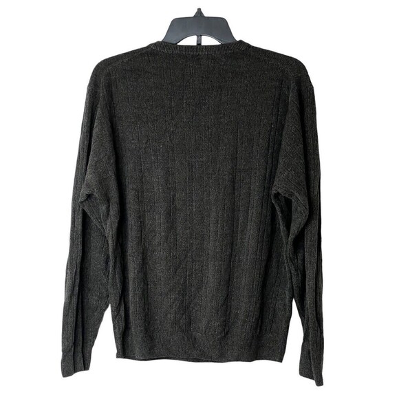 Vintage Geoffrey Beene Mens V-Neck Charcoal Gray 100% Acrylic Men's Sweater Med - Picture 7 of 7